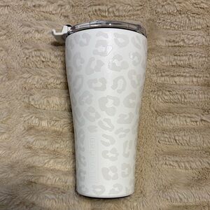 Brumate White Leopard Print Insulated Travel Tumbler